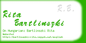 rita bartlinszki business card